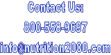 Contact Us:
800-558-9697
info@nutrition2000.com